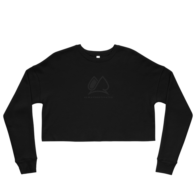 Always Motivated Crop Sweatshirt - Black/Black