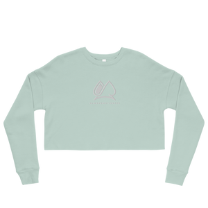 Always Motivated Crop Sweatshirt - Dusty Blue/White