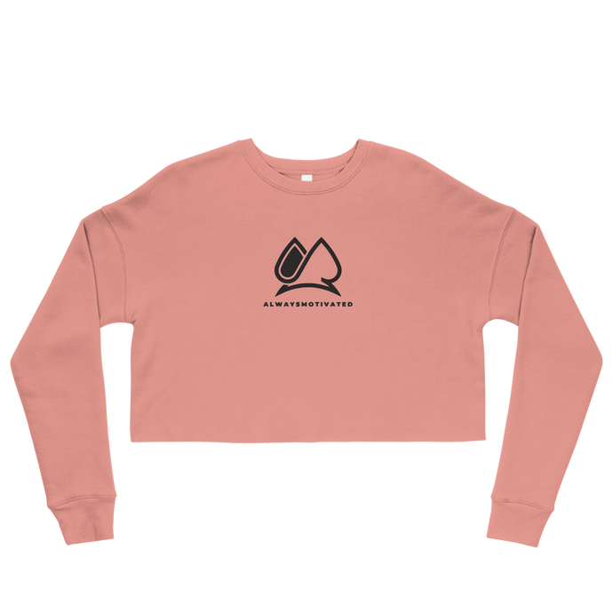 Always Motivated Crop Sweatshirt - Mauve/Black