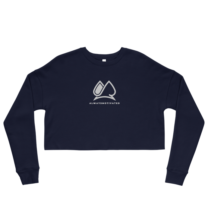 Always Motivated Crop Sweatshirt - Navy/White