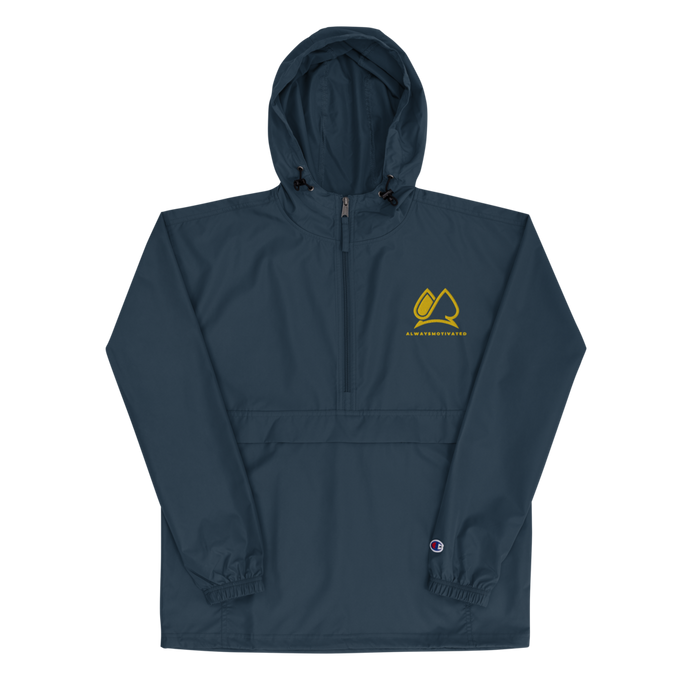 Always Motivated x Champion Packable Jacket- Navy/Gold