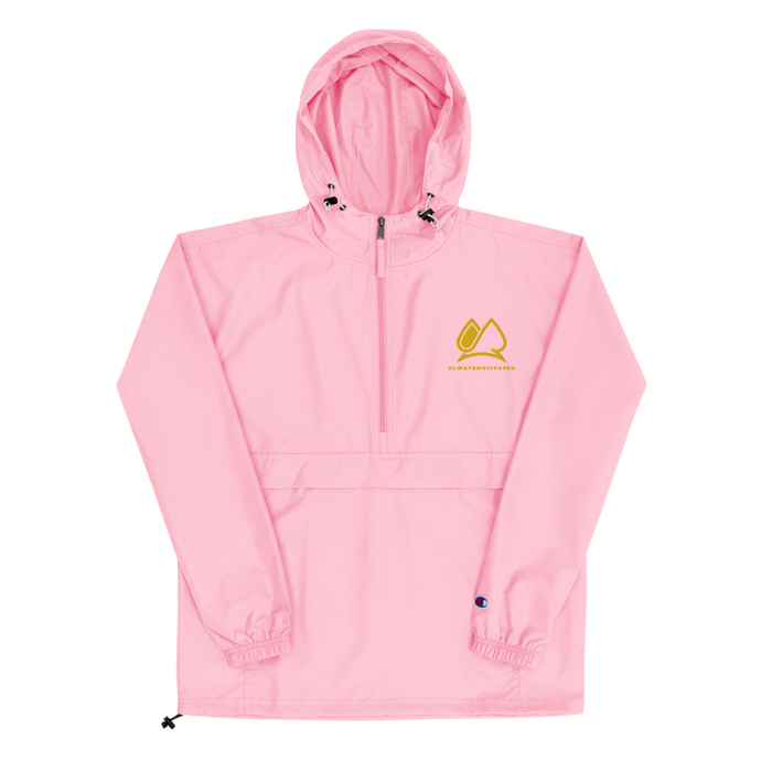Always Motivated x Champion Packable Jacket- Pink/Gold