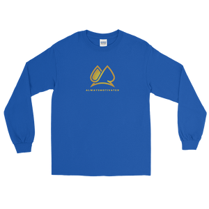 Classic Always Motivated Logo Long Sleeve Tee (Bleu/Gold)