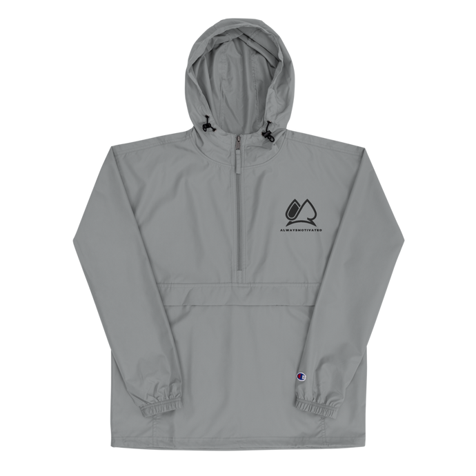 Always Motivated x Champion Packable Jacket-Grey/Black