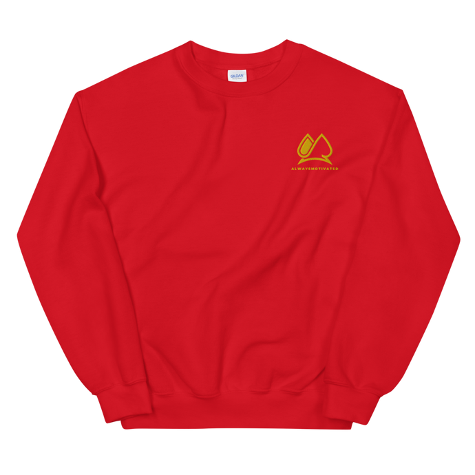 Always Motivated Sweatshirt -Red/Gold