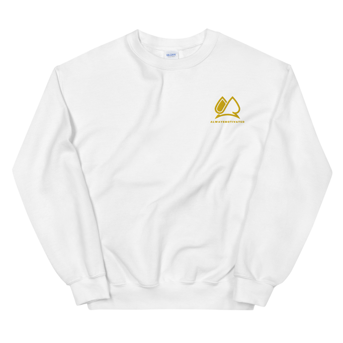 Always Motivated Sweatshirt -White/Gold