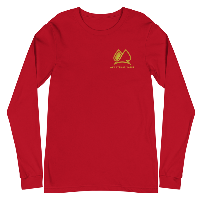Always Motivated Long Sleeve Tee (Red/Gold)