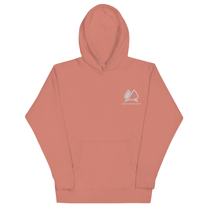 Always Motivated Hoodie - Dusty Rose/White