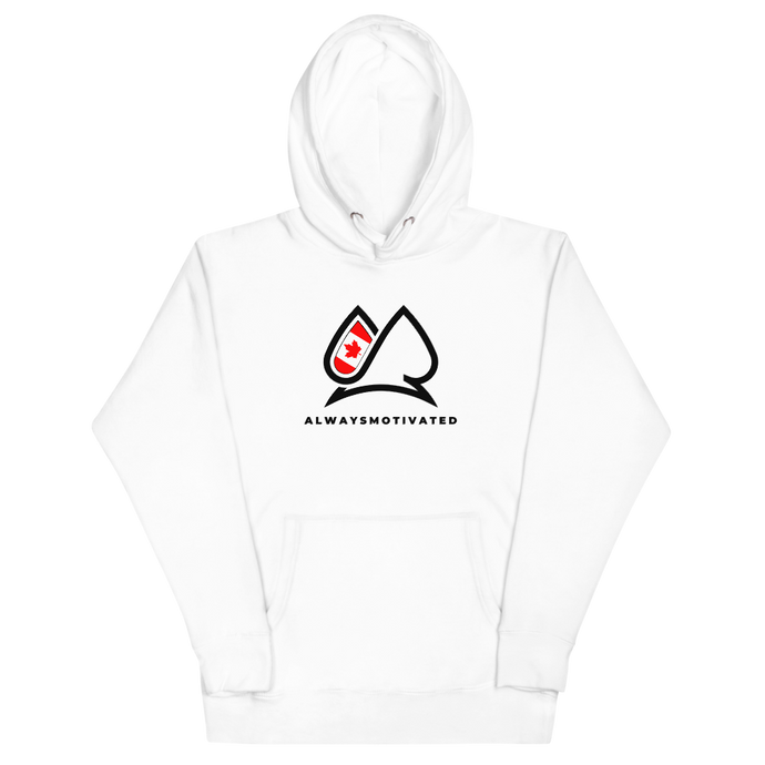 Always Motivated Canadian Flag Hoodie - White